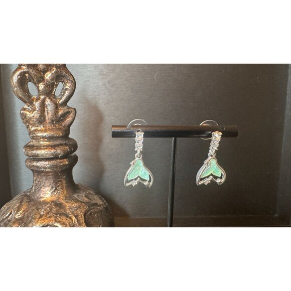 3/$35 Colorful Mermaid Tail Zircon Earrings Silver|925 Silver - Picture 5 of 7
